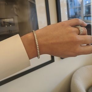 Set of 3 | Stackable tennis Bracelet in Silver